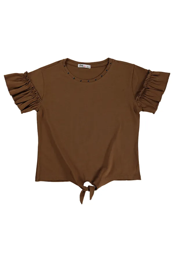 Girls' T-shirt, Ages 10-13, Light Brown - Pack