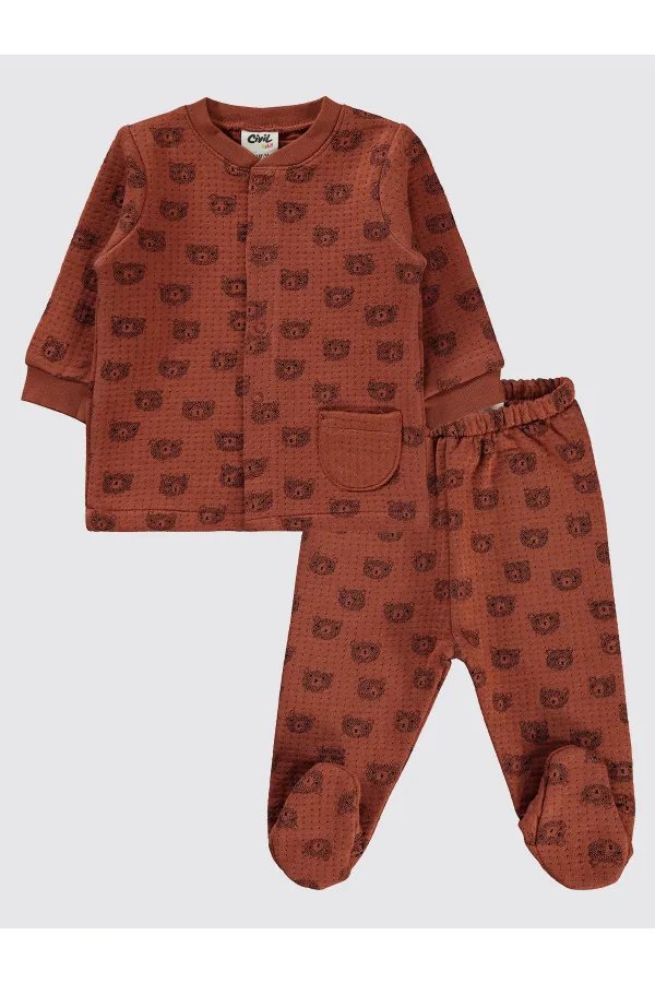 Baby Pajama Set 0-24 Months Brown - Package