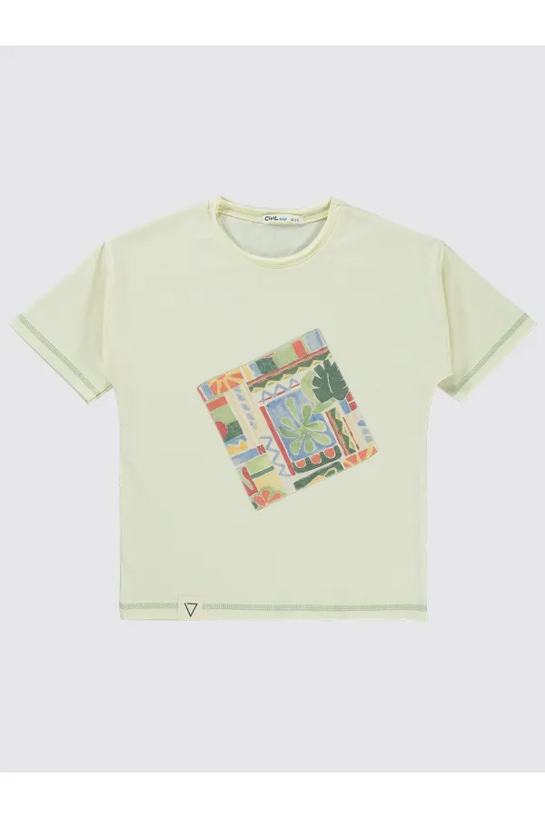 T-shirt garçon 6-9 ans écru - Emballage