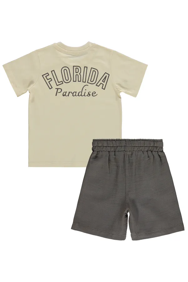 Erkek Çocuk Takım 2-5 Yaş Sütlükahve - Paket