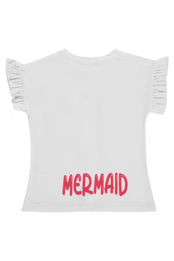 Kız Çocuk Tişört 6-9 Yaş Kırık Beyaz - Paket