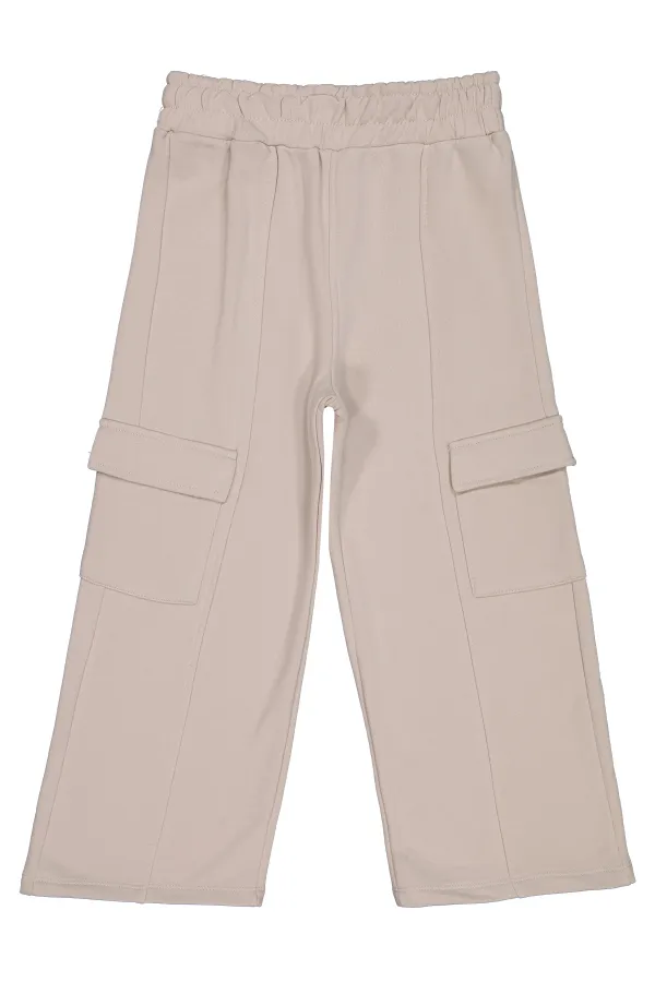 Girls Tracksuit Bottoms 6-9 Years Old Stone Melange - Package