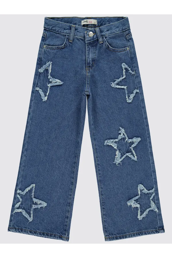 Kız Çocuk Pantolon 6-9 Yaş Mavi - Paket