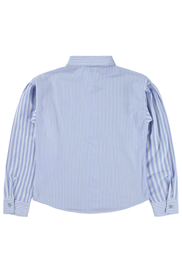 T-shirt pour fille, 10-13 ans, bleu - Lot