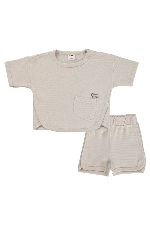 Bebek Takım 0-24 Ay Taş Rengi - Paket