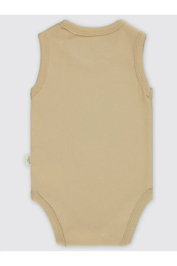 Body bébé à boutons-pression 0-24 mois, couleur café au lait - Emballage