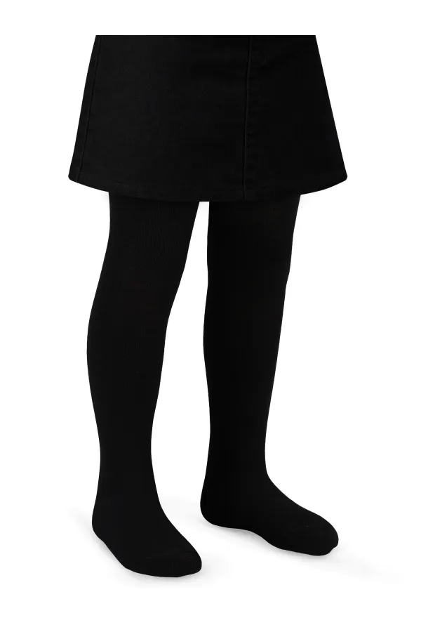 Kız Çocuk Külotlu Çorap 2-9 Yaş Siyah - Paket