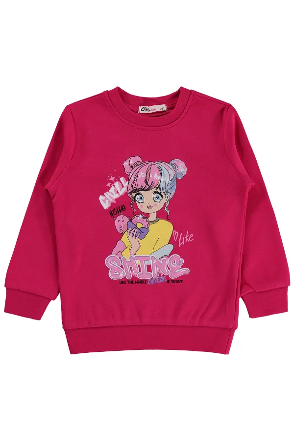 Sweat-shirt fuchsia pour fille de 2 à 5 ans - Emballage