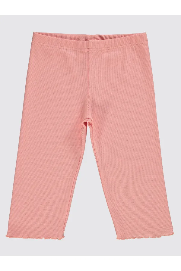 Kız Çocuk Tayt 6-9 Yaş Pudra - Paket