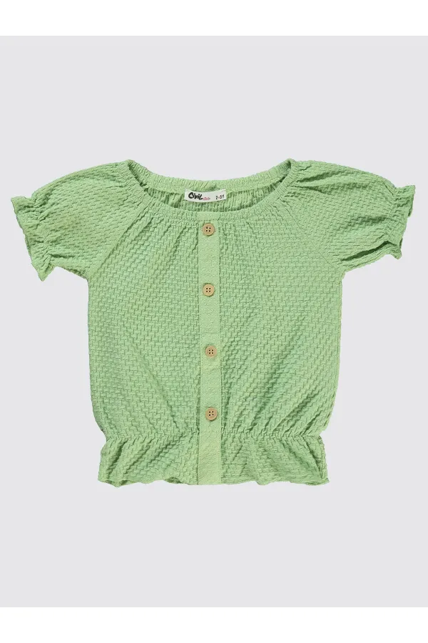 Girls T-Shirt 2-5 Years Old Green Fig - Package