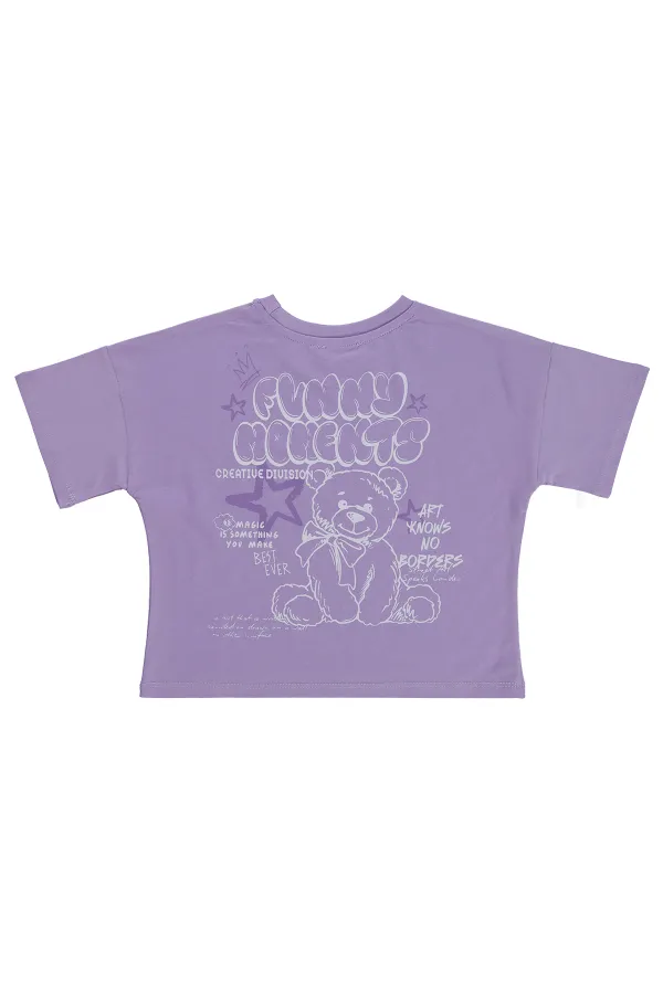 Lot de t-shirts pour filles, 6-9 ans, violet Lot de t-shirts pour filles, 6-9 ans, violet
