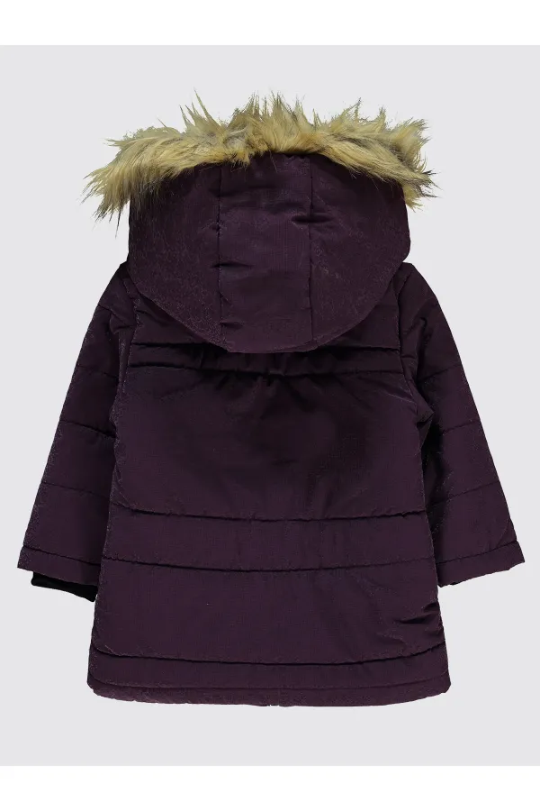 Kız Çocuk Mont 2-5 Yaş Mürdüm - Paket