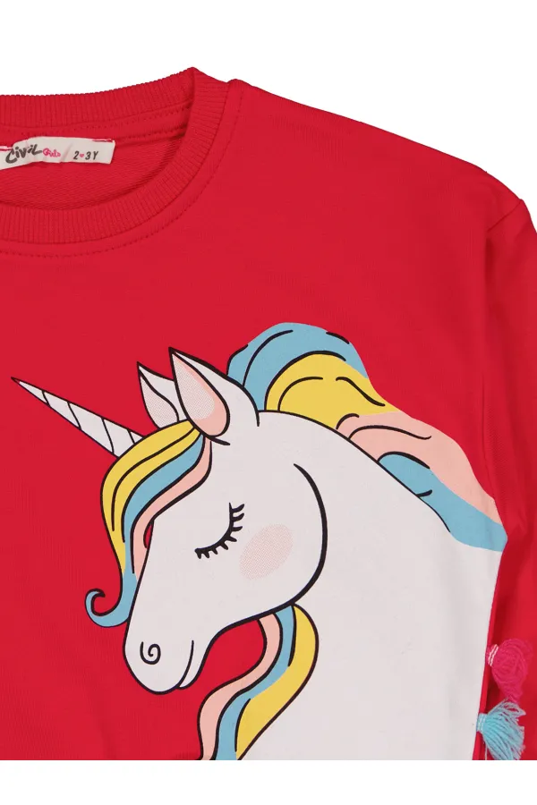 Ensemble de survêtement fuchsia pour filles de 2 à 5 ans - Emballage