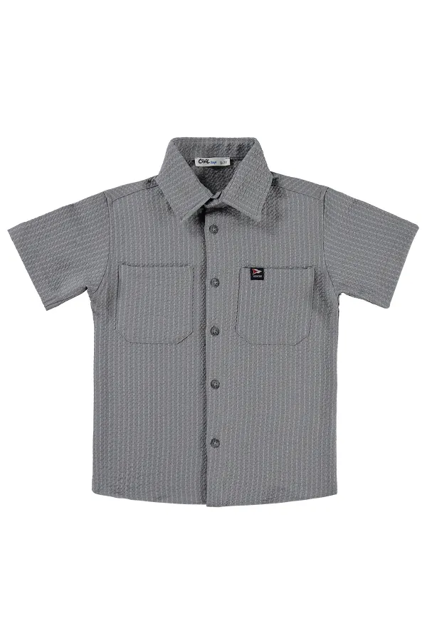 Erkek Çocuk Gömlek 6-9 Yaş Gri - Paket