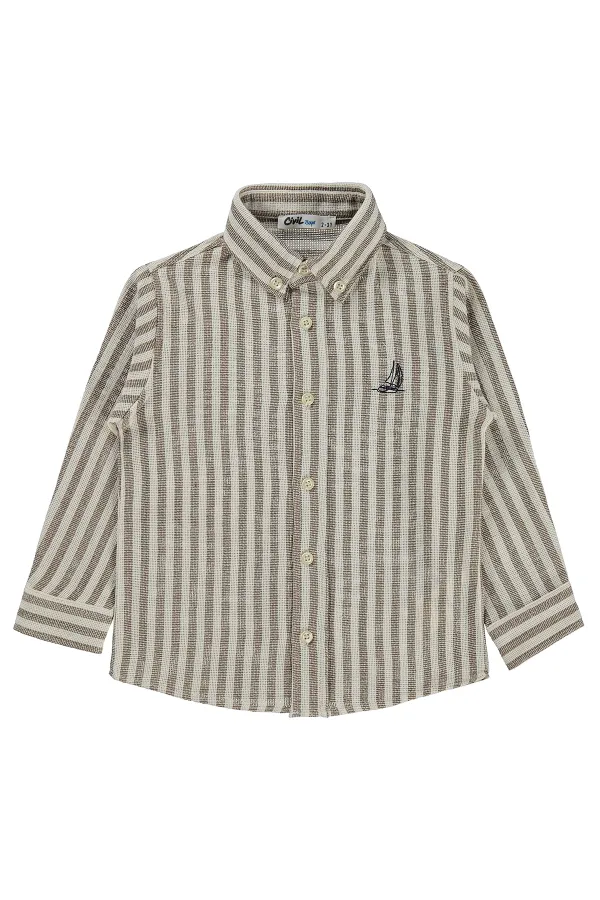 Erkek Çocuk Gömlek 2-5 Yaş Kahve - Paket