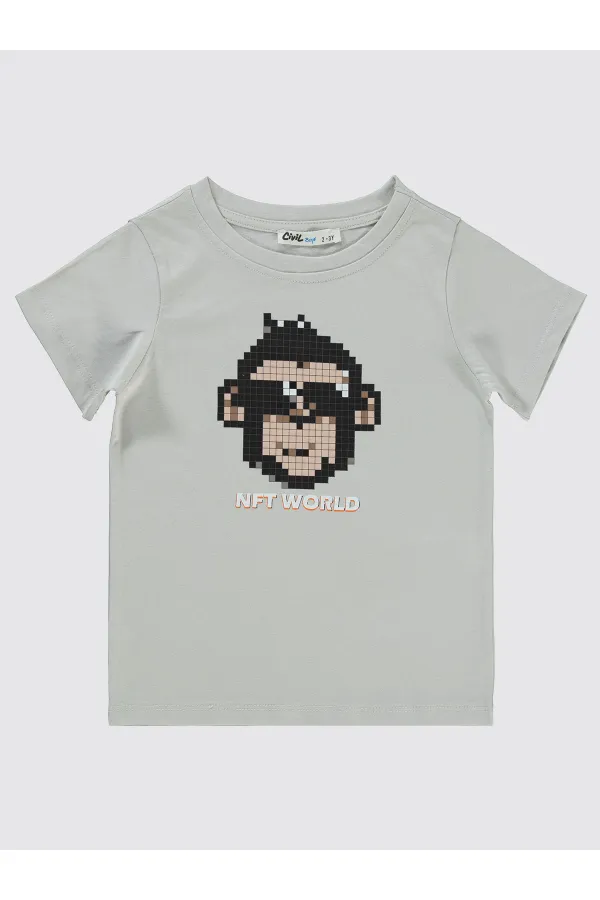 Lot de T-shirts pour garçons de 2 à 5 ans, gris clair