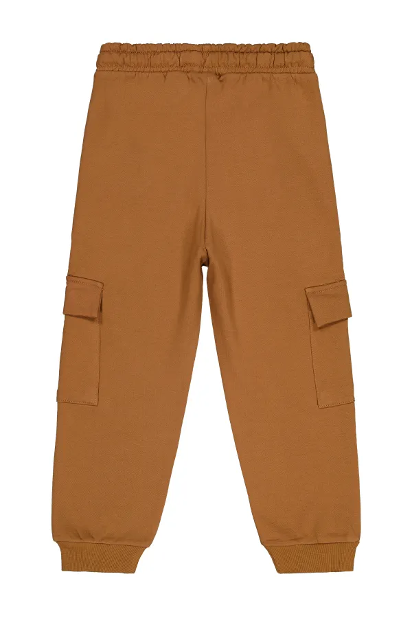 Bas de survêtement marron pour garçon de 10 à 13 ans - Emballage