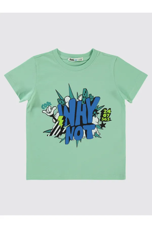 T-shirt garçon 2-5 ans vert turquoise - Lot