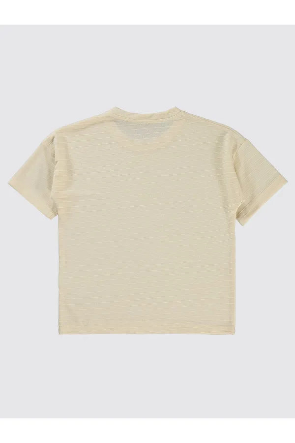 Lot de T-shirts pour garçons de 6 à 9 ans, couleur ivoire