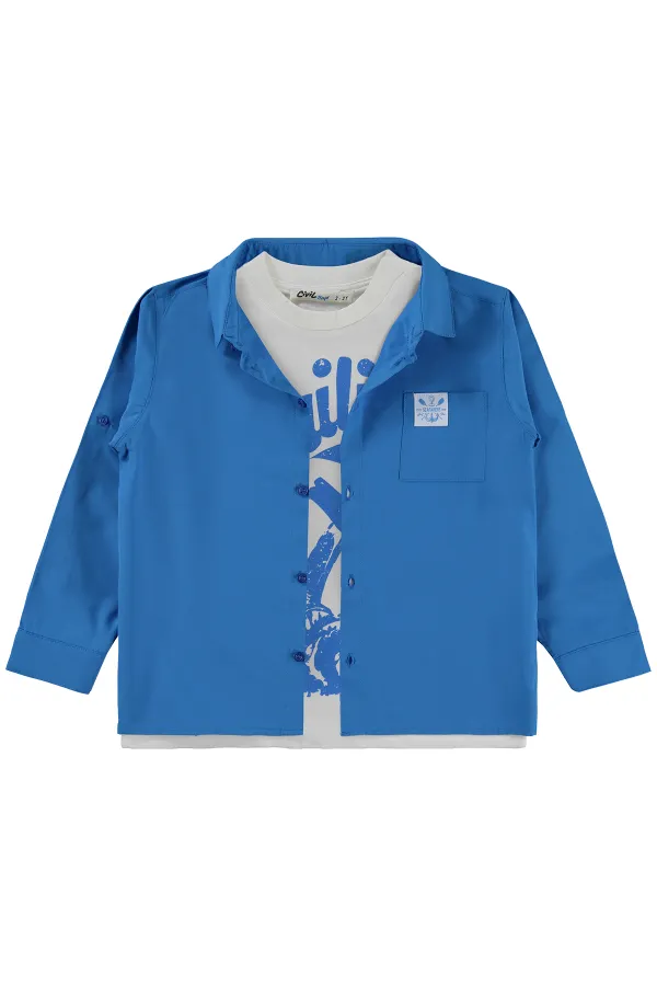 Ensemble chemise garçon 2-5 ans turquoise foncé - Emballage