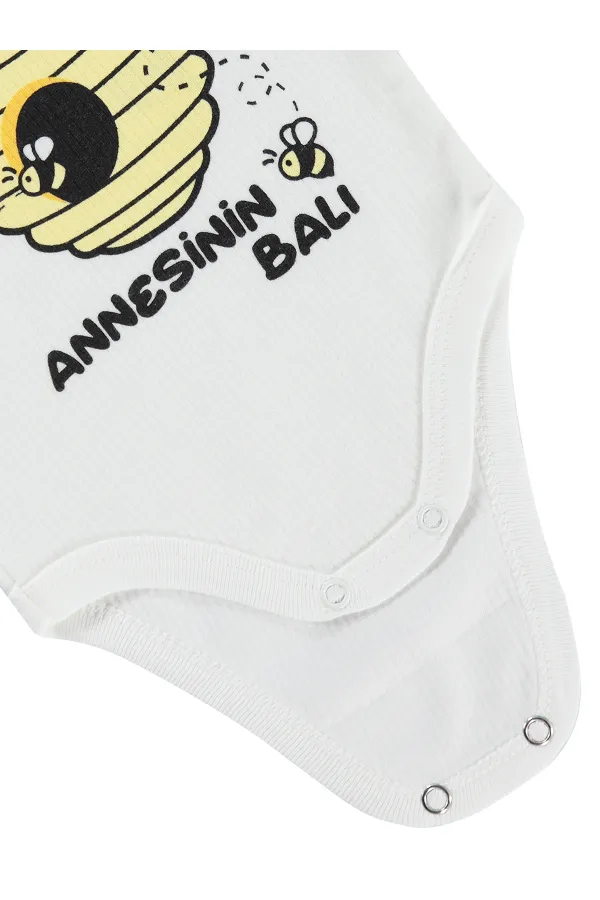 Bebek Çıtçıtlı Badi 0-24 Ay Ekru - Paket