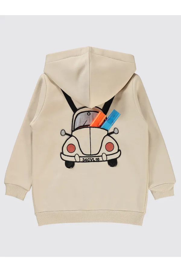 Gilet garçon 2-5 ans couleur pierre - Emballage