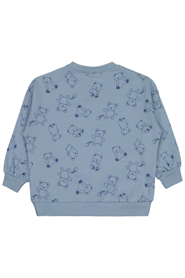 Bebek Sweatshirt 0-24 Ay Buz Mavi - Paket