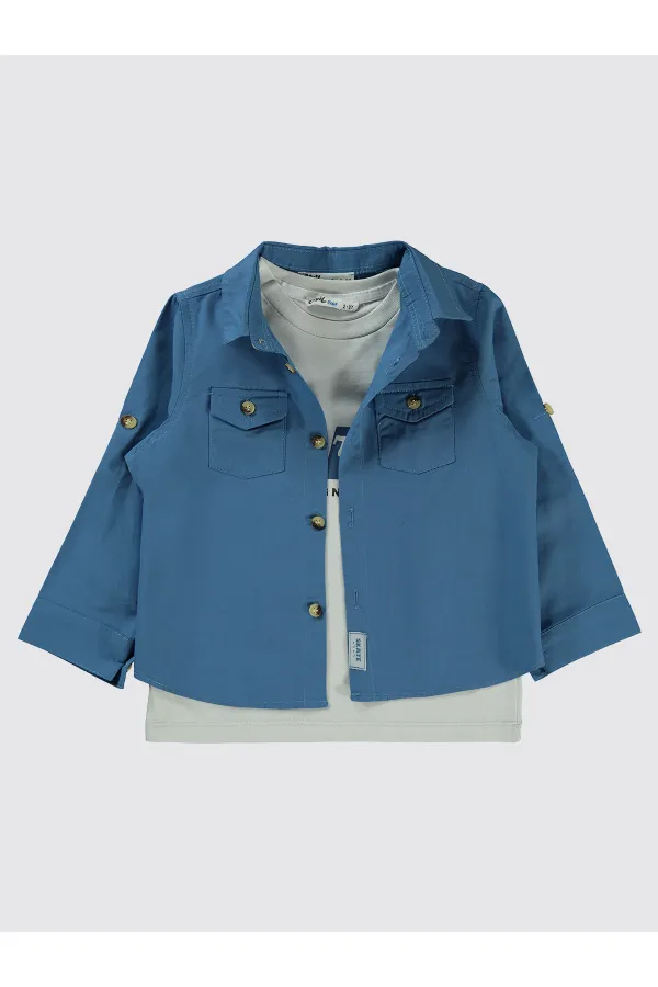 Chemise garçon 2-5 ans indigo - Paquet