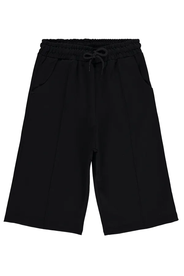 Pantalon Capri pour filles, 10-13 ans, noir - Lot