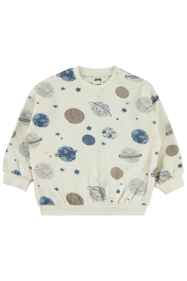 Bebek Sweatshirt 0-24 Ay Ekru - Paket