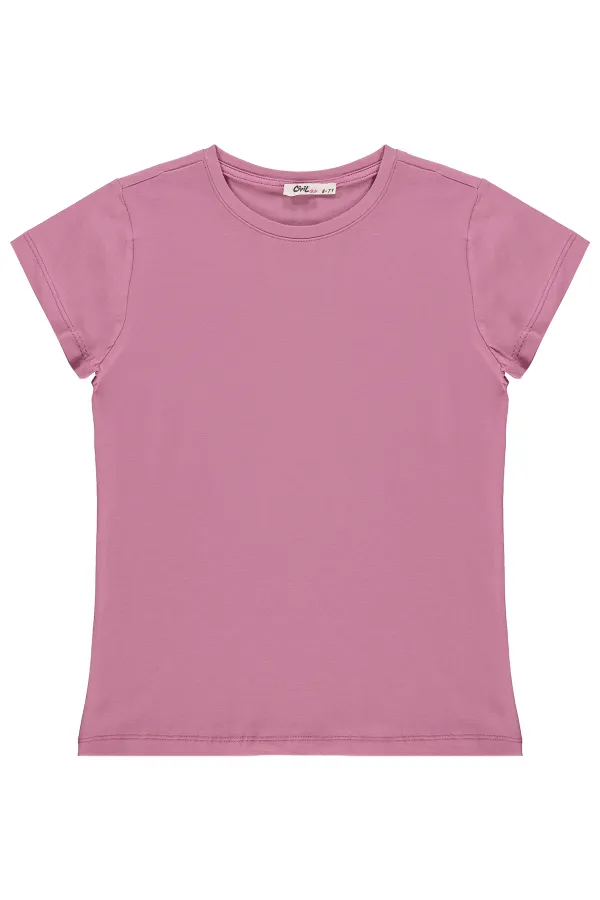 Kız Çocuk Tişört Km 10-13 Yaş Gül Kurusu - Paket