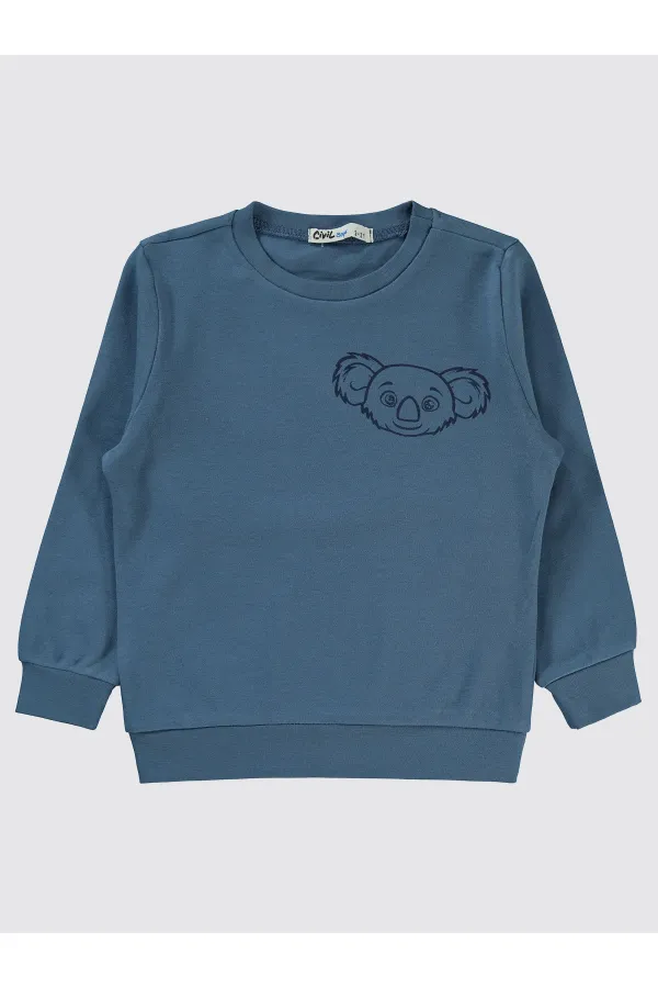 Erkek Çocuk Sweatshirt 2-5 Yaş İndigo - Paket