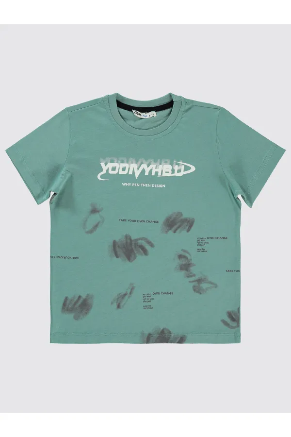 Erkek Çocuk Tişört 6-9 Yaş Yosun Yeşili - Paket