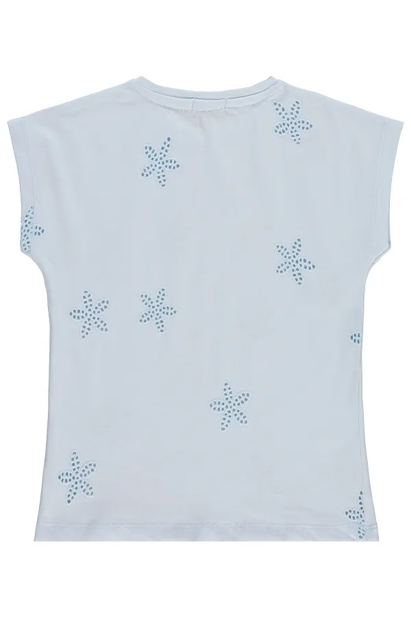 Kız Çocuk Tişört 6-9 Yaş Açık Mavi - Paket