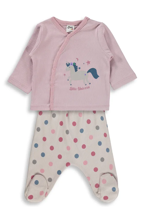Ensemble pyjama bébé 0-24 mois rose pastel - Emballage