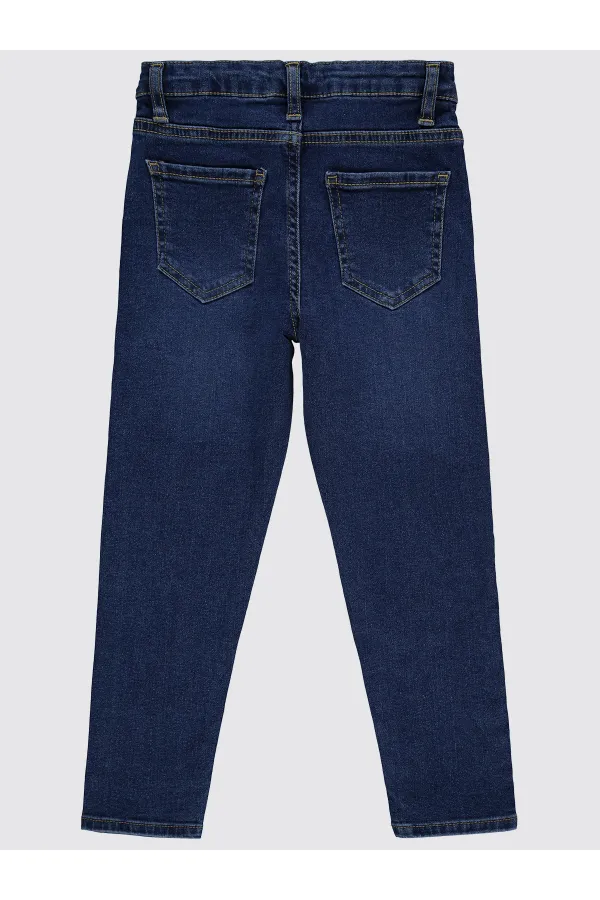 Pantalon bleu foncé pour fille de 10 à 13 ans - Emballage