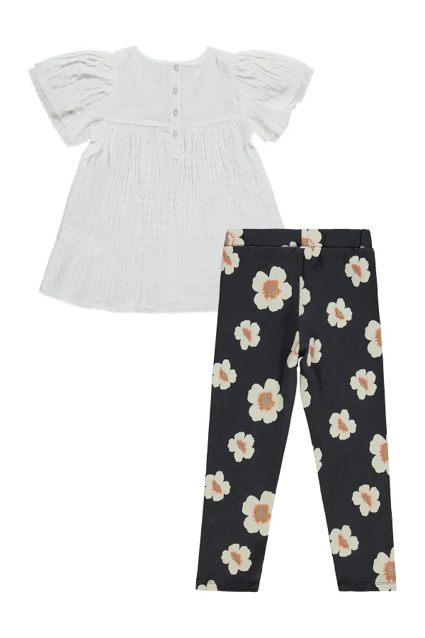 Kız Çocuk Takım 6-9 Yaş Kırık Beyaz - Paket