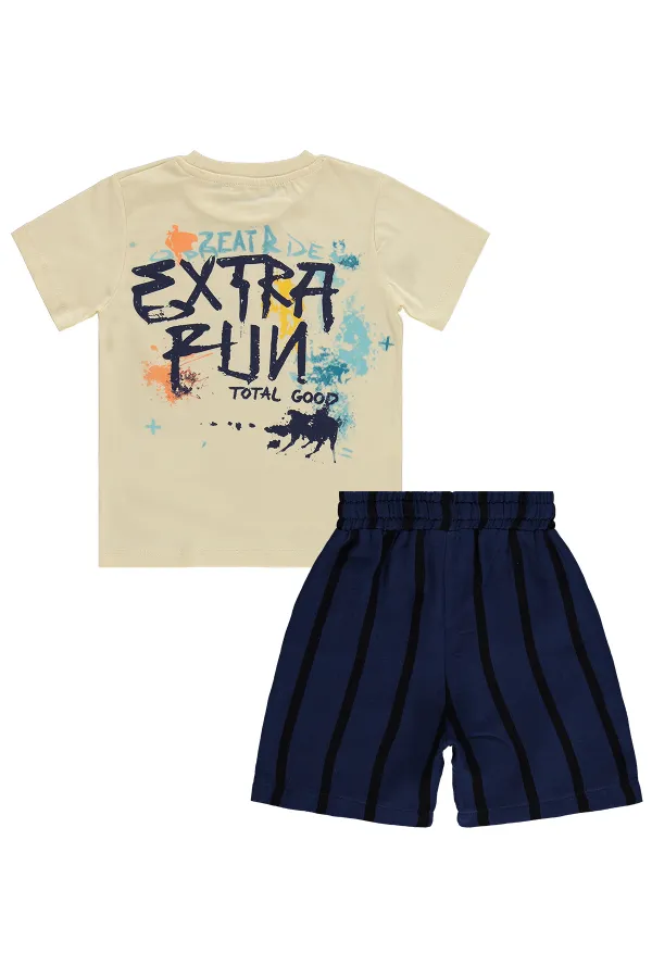 Erkek Çocuk Takım 2-5 Yaş Ekru-Lacivert - Paket
