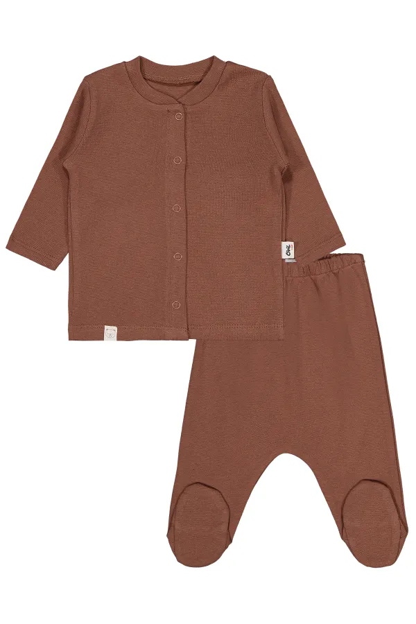 Bebek Pijama Takımı 0-24 Ay Kahve - Paket