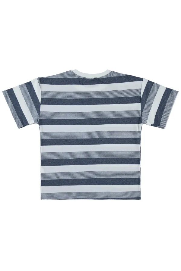 T-shirt garçon, 10-13 ans, bleu marine - Lot