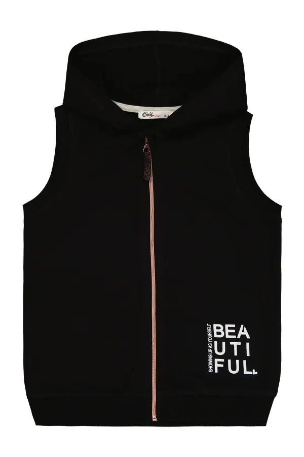 Kız Çocuk Yelek 10-13 Yaş Siyah - Paket