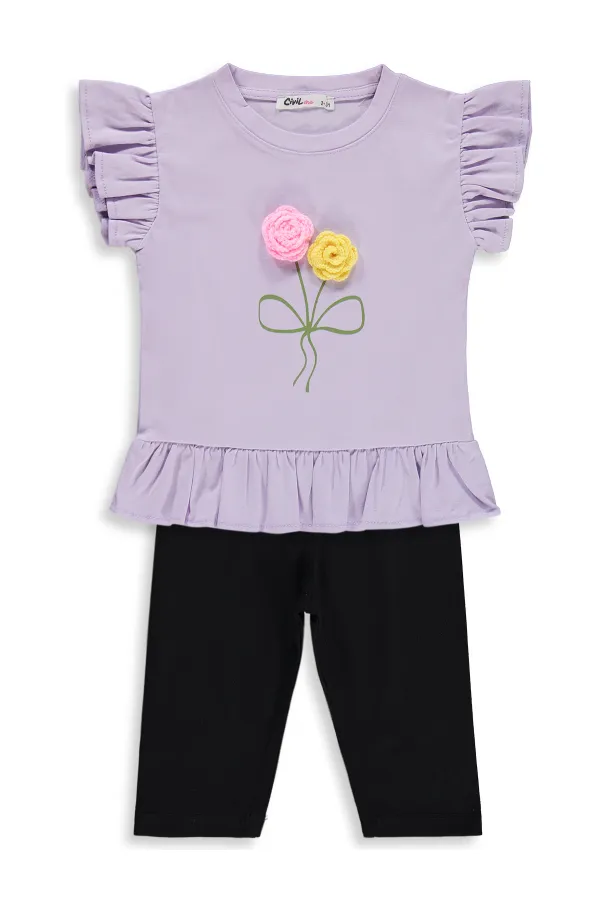 Ensemble pour filles 2-5 ans Lavande douce-Noir - Pack