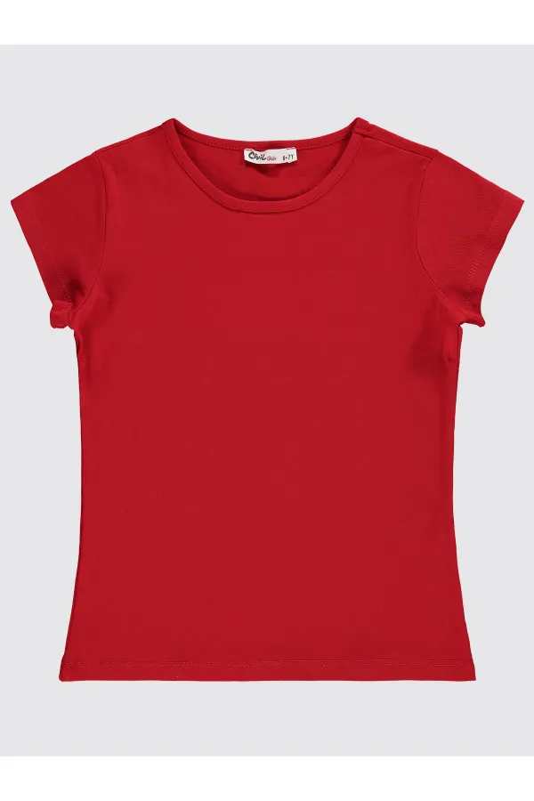 Girls' T-shirt, Ages 6-9, Red - Pack