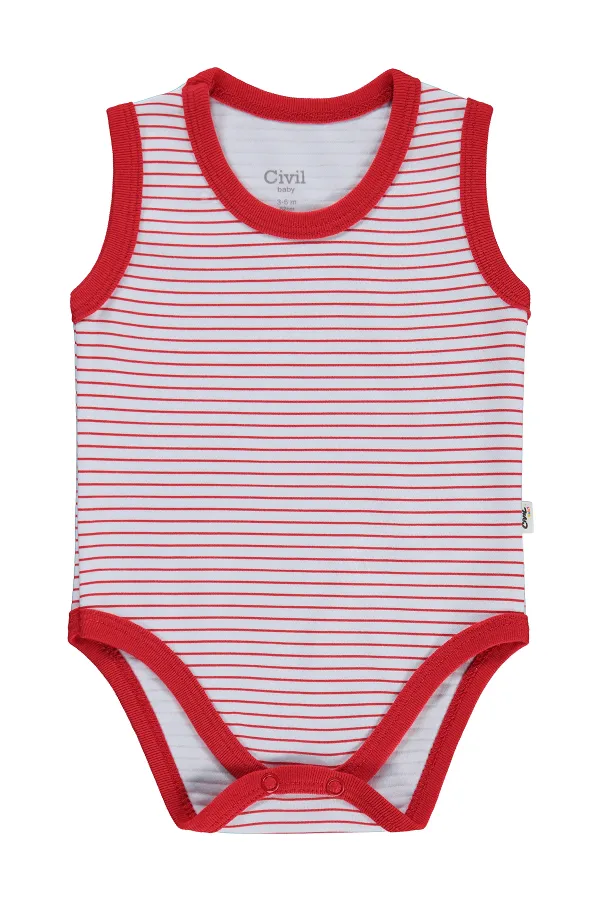 Bebek Çıtçıtlı Badi 0-24 Ay Kırmızı - Paket