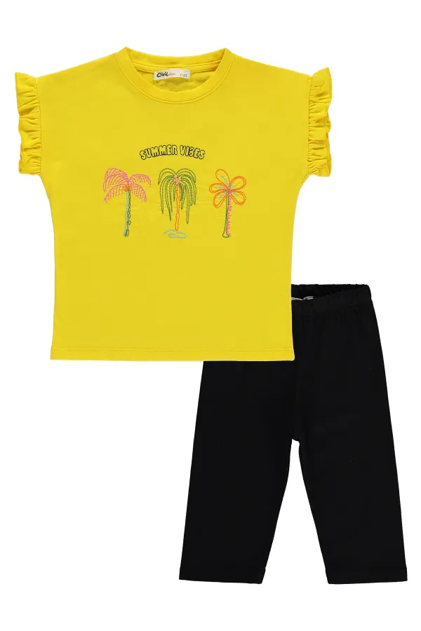 Kız Çocuk Takım 2-5 Yaş Sarı-Siyah - Paket
