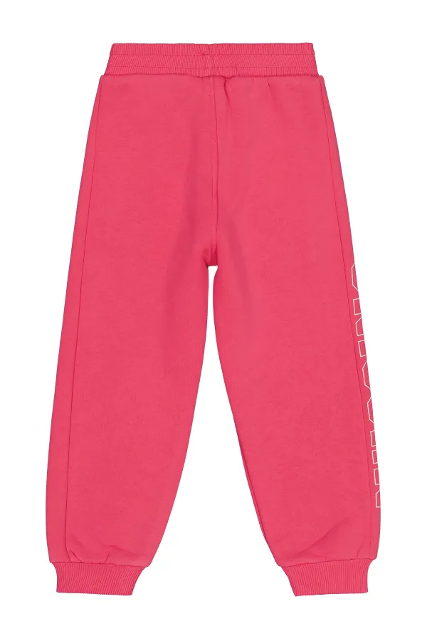 Girl's Tracksuit Bottoms 2-5 Years Old Dark Pink - Pack