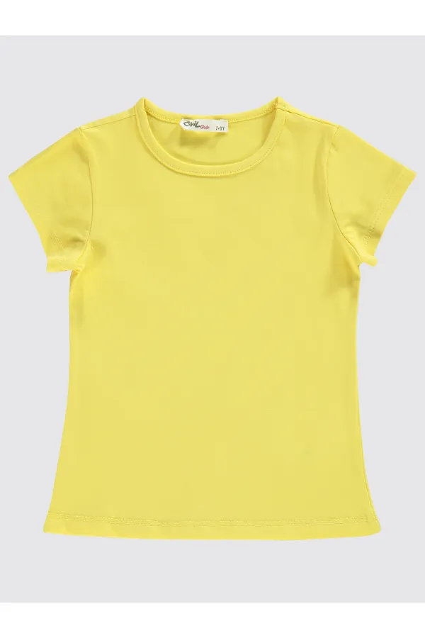 Kız Çocuk Tişört 2-5 Yaş Sarı - Paket