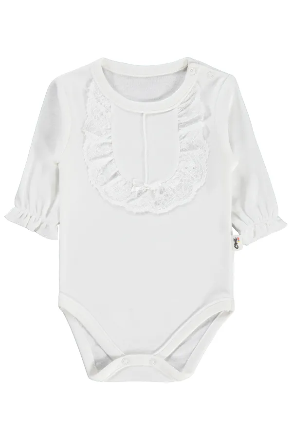 Bebek Çıtçıtlı Badi 0-24 Ay Ekru - Paket