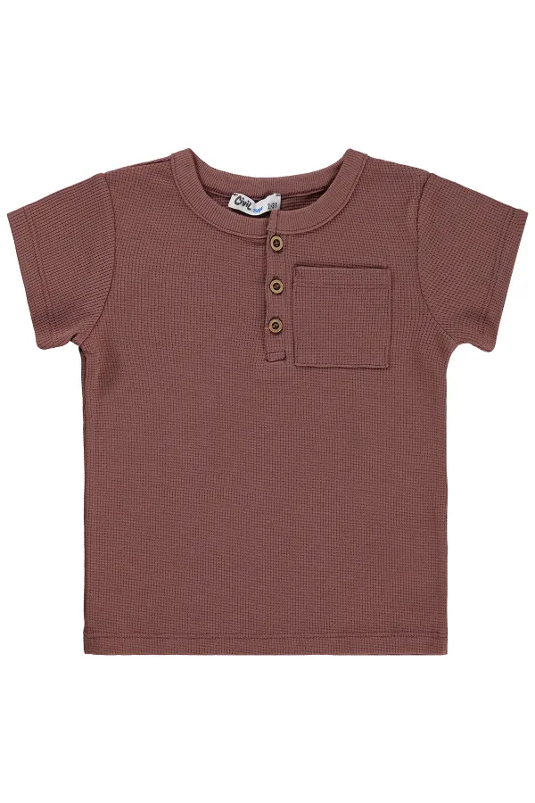 T-shirt garçon, 2-5 ans, marron clair - Lot