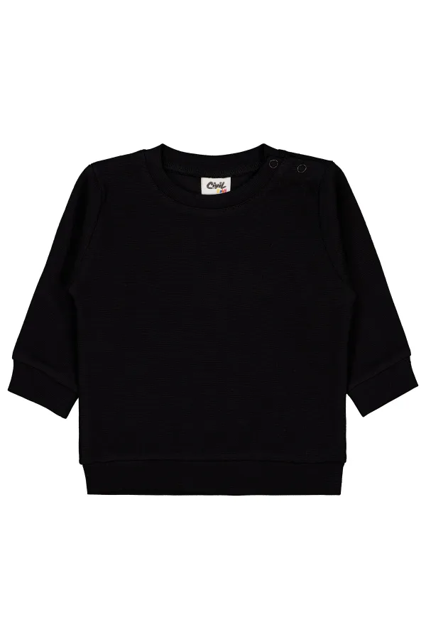Bebek Sweatshirt 0-24 Ay Siyah - Paket Bebek Sweatshirt 0-24 Ay Siyah - Paket